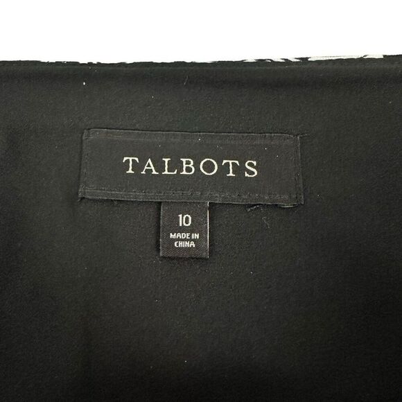 Talbots Floral Stretch Cotton Canvas Skirt size 10 Black White - Picture 4 of 6